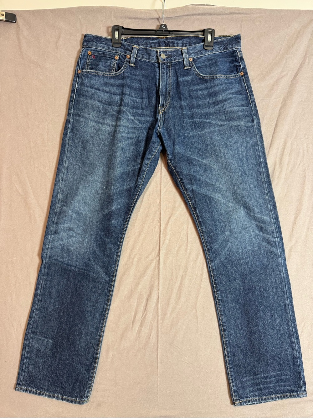 Polo Ralph Lauren Mens Jeans 36x32 Hampton Relaxed Straight Jeans Medium Wash